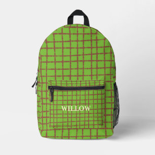 Sac À Dos Imprimé Motif vert et Brown