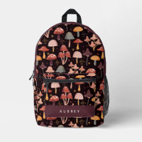 Motif violet de champignons magiques