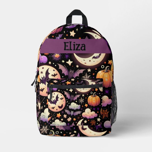 Sac À Dos Imprimé Motif Whimsical Halloween Night Sky (Recto)