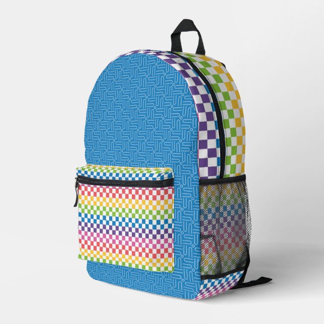 SAC À DOS IMPRIMÉ MOTIFS GÉOMÉTRIQUES COULEUR BRILLANTE (Coin arrière droit)