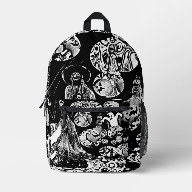 Sac À Dos Imprimé My Super Halloween black and white (Recto)