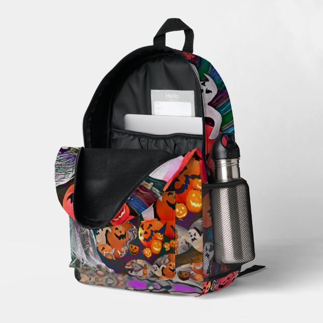 Sac À Dos Imprimé My Super Halloween V3 (Coin arrière droit (ouvert))
