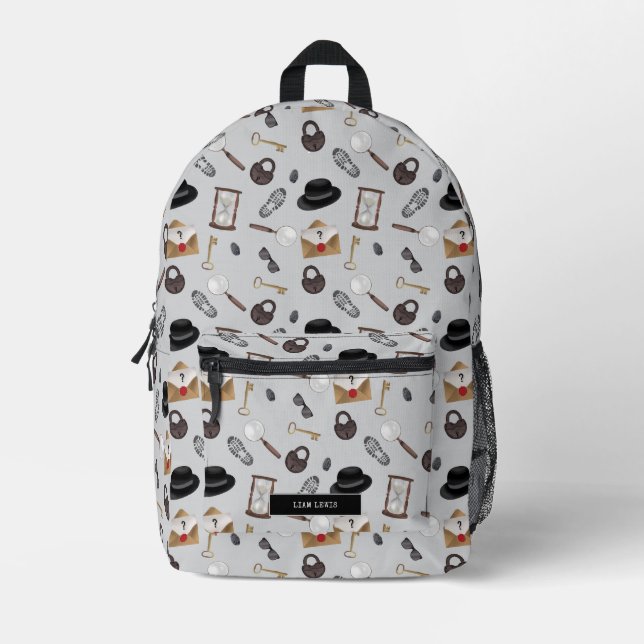 Sac À Dos Imprimé Mystery Kids Secret Agent Detective Thème (Recto)