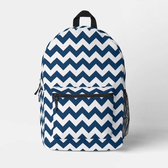 Sac À Dos Imprimé Navy Zigzag, Navy Chevron, Motif géométrique (Recto)