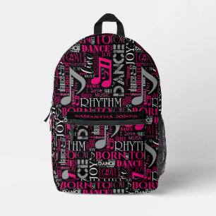 Sac À Dos Imprimé Né à Dance Pink ID277