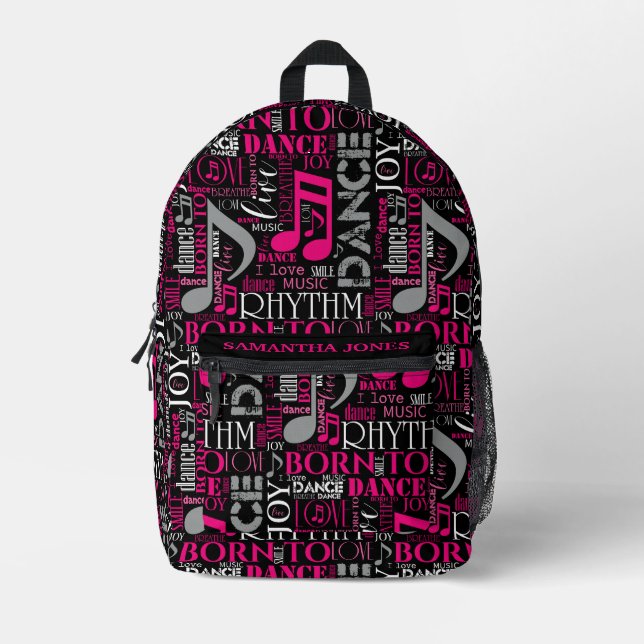 Sac À Dos Imprimé Né à Dance Pink ID277 (Recto)