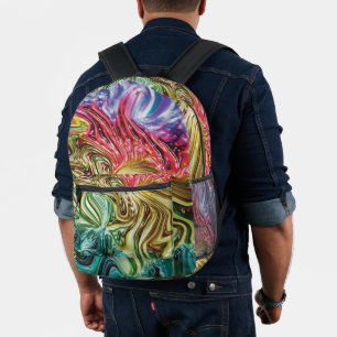 Sac À Dos Imprimé Nebula - Faux Faux 3d Metallic Arc-en-ciel
