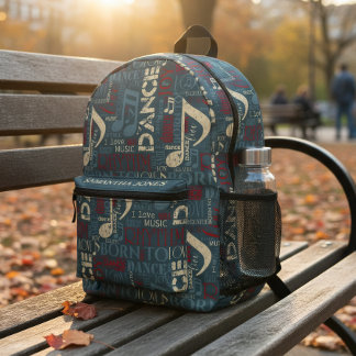 Sac À Dos Imprimé Née pour danser Bleu/Rouge/Or ID277
