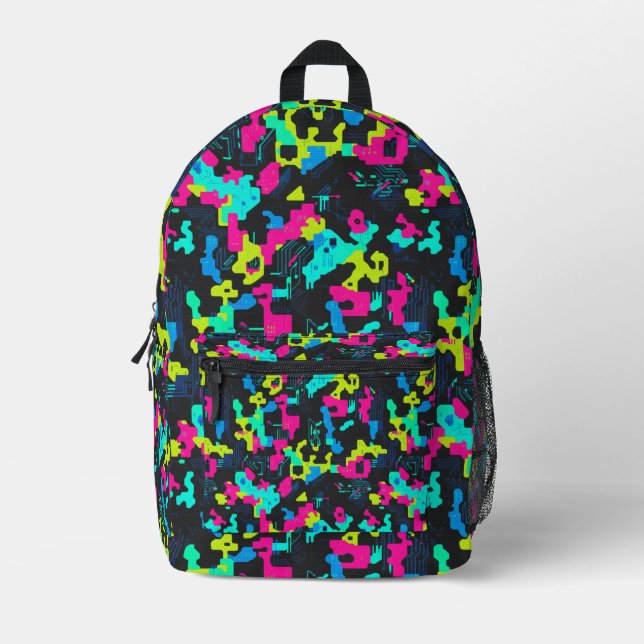 Sac À Dos Imprimé Neon Camouflage Pattern (Recto)