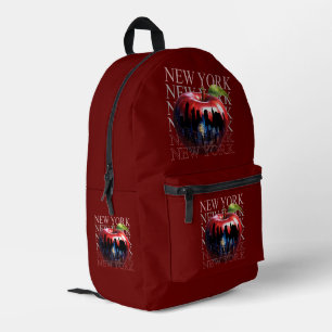 Sac À Dos Imprimé New York La Grande Pomme Fruit Silhouette Ville 