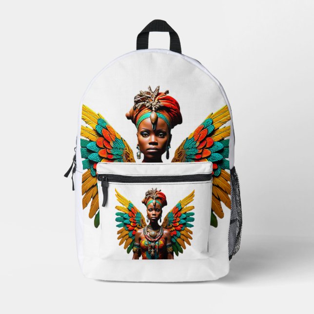 Sac À Dos Imprimé Nia Safiri Fairy Tribal Africain (Recto)