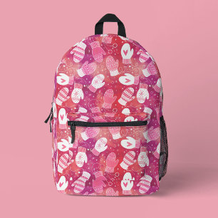 Sac À Dos Imprimé Noël d'hiver Mittens Motif en rose