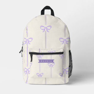Sac À Dos Imprimé Nœud Coquette Personnalisé Nom Esthétique Féminin