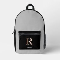 Nom de monogramme personnalisé noir élégant