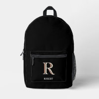 Nom du monogramme personnalisé noir élégant
