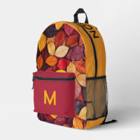 Nom et monogramme personnalisés Feuilles d'automne