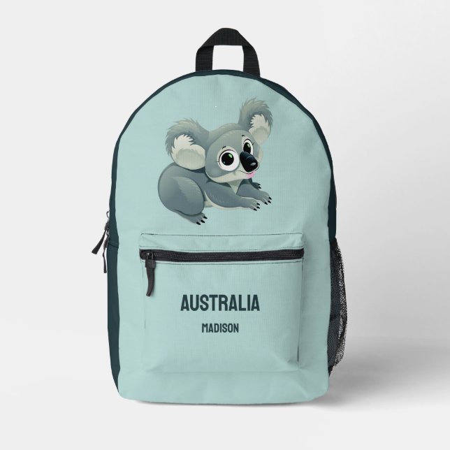 Sac À Dos Imprimé Nom et texte personnalisés Koala (Recto)