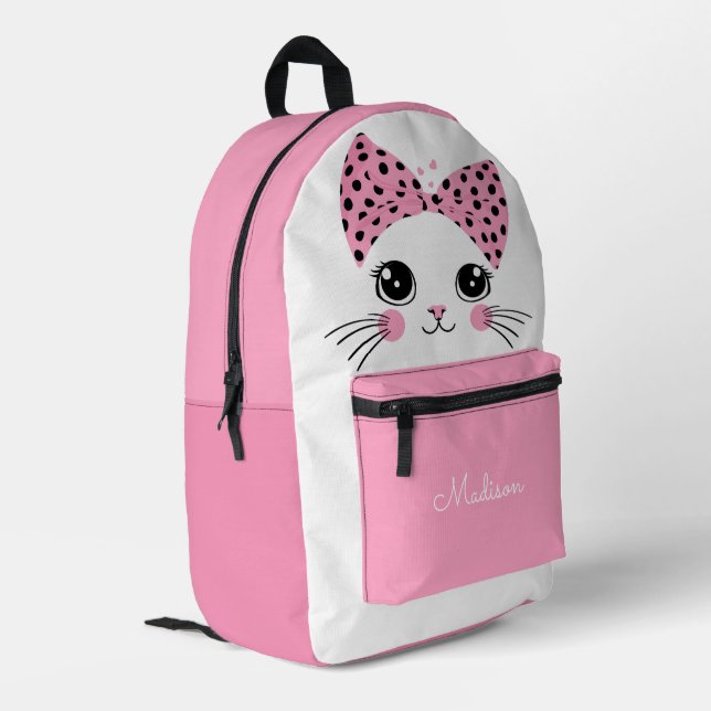 Sac À Dos Imprimé Nom personnalisé Cute Kitten (Coin arrière gauche)