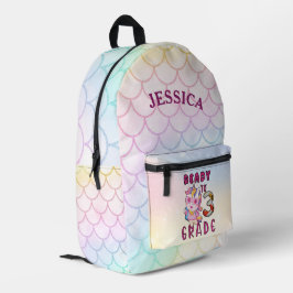 Sac À Dos Imprimé Nom personnalisé de 3ème grade de Cute Unicorn