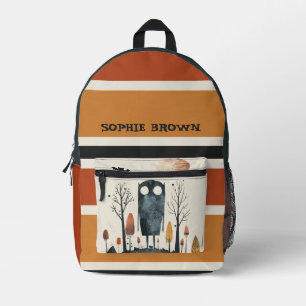Sac À Dos Imprimé Nom personnalisé de l'Halloween Whimsical Monster