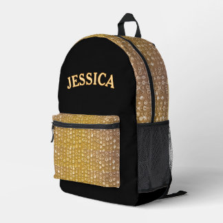 Sac À Dos Imprimé Nom personnalisé Gold Parties scintillant Star