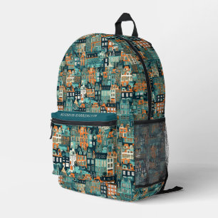 Sac À Dos Imprimé Nom personnalisé Hollandais Maisons Motif