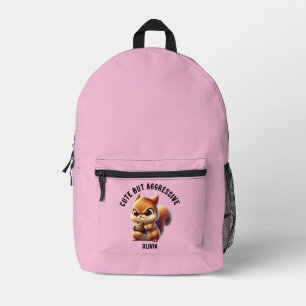 Sac À Dos Imprimé Nom Personnalisé, Mignonne Mais Agressive Écureuil