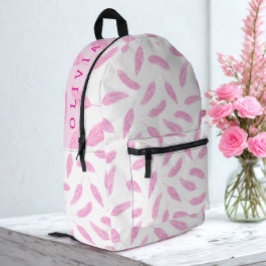 Sac À Dos Imprimé Nom personnalisé moderne Flamant rose Père Rose cl