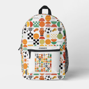 Sac À Dos Imprimé Nom personnalisé moderne Football Pattern imprimé