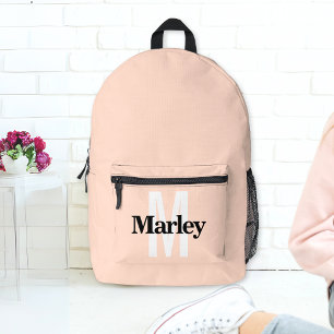 Sac À Dos Imprimé Nom personnalisé moderne rose blush gras