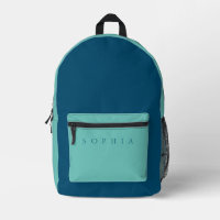 Nom personnalisé moderne sarcelle et bleu