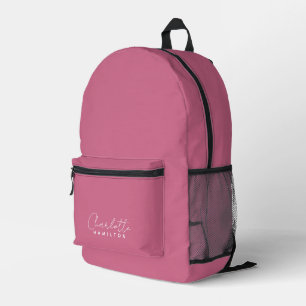 Sac À Dos Imprimé Nom personnalisé moderne tons rose