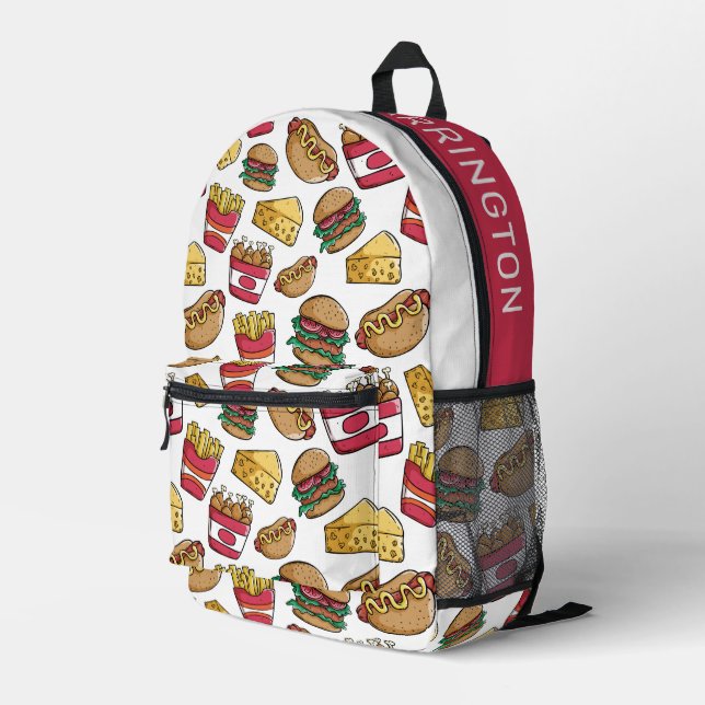 Sac À Dos Imprimé Nom personnalisé Motif de restauration rapide (Coin arrière droit)