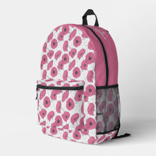 Sac À Dos Imprimé Nom personnalisé Motif Fleurs roses