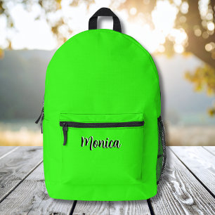 Sac À Dos Imprimé Nom personnalisé Neon Green et Black 3D