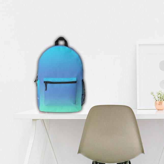 Sac À Dos Imprimé Nom personnalisé Ombre bleu de l'école (Créateur téléchargé)