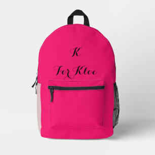 SAC À DOS IMPRIMÉ NOM PERSONNALISÉ PAQUET ROSE