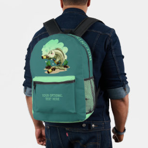 Sac À Dos Imprimé Nom personnalisé Poisson de boisson