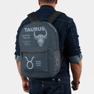 Sac À Dos Imprimé Nom personnalisé / Texte Zodiac Sign Taurus