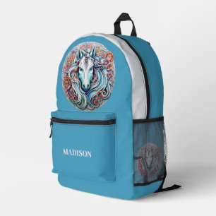 Sac À Dos Imprimé Nom personnalisé Unicorn