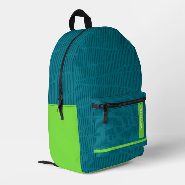 Sac À Dos Imprimé Nom personnalisé vert tendance (Coin arrière gauche)