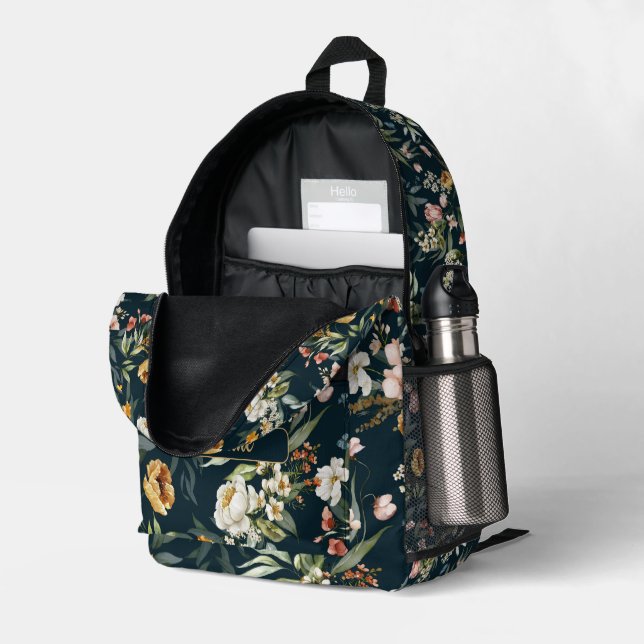 Sac À Dos Imprimé Nom sur l'aquarelle de l'art néerlandais (Coin arrière droit (ouvert))