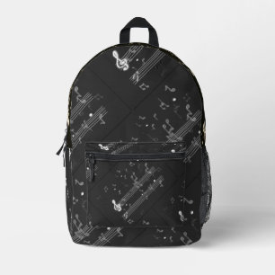 Sac À Dos Imprimé Notes musicales Noir élégant