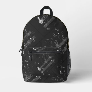 Sac À Dos Imprimé Notes musicales Noir élégant