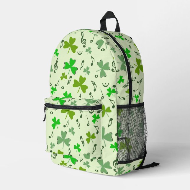 Sac À Dos Imprimé Notes musicales shamrocks (Coin arrière droit)