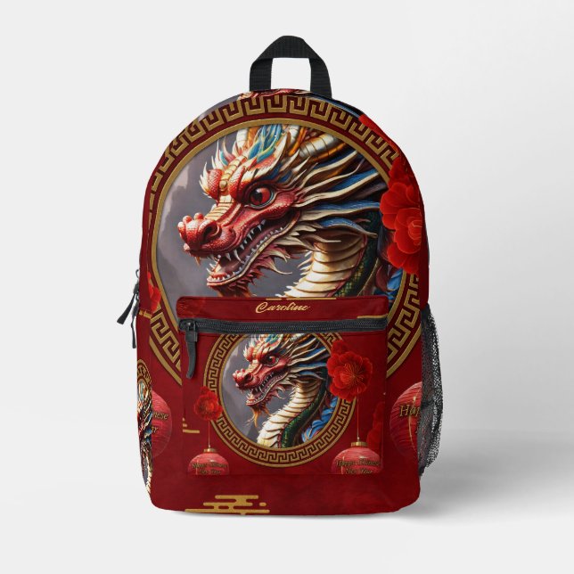 Sac À Dos Imprimé Nouvelle année de dragon chinois (Recto)