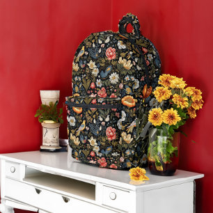 Sac À Dos Imprimé Oiseaux tropicaux dans un jardin de nuit