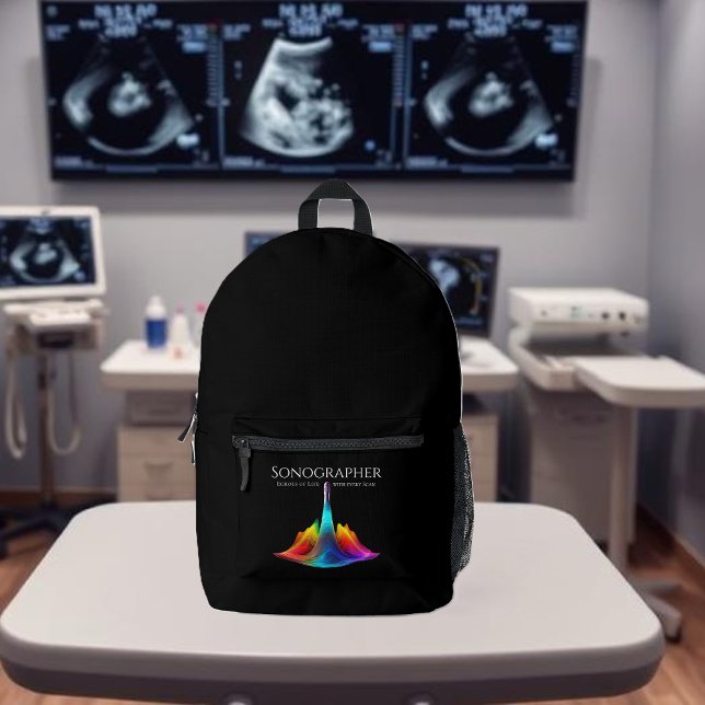 Sac À Dos Imprimé Ondes Ultrasoniques Sonorées (Sonographer-Colorful Ultrasound Waves Printed Backpack)