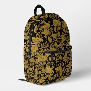 Sac À Dos Imprimé Or Antique Fleurs Indien Laqué Noir Motif