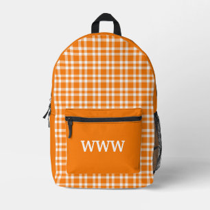 Sac À Dos Imprimé Orange Blanc Carreaux Personnaliser Motif